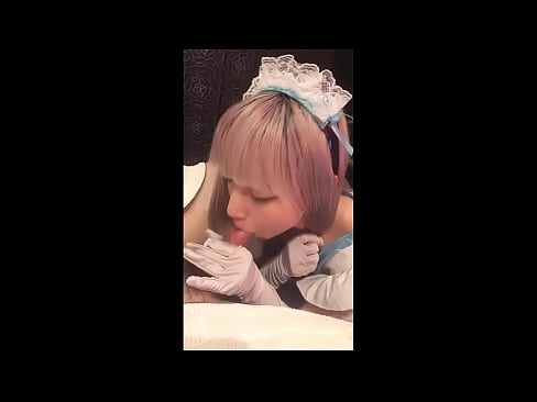 ❤️ Јапански идол [маиука], костим француске собарице, први део, пушење и дркање са лосионом ❌ Анални видео код нас